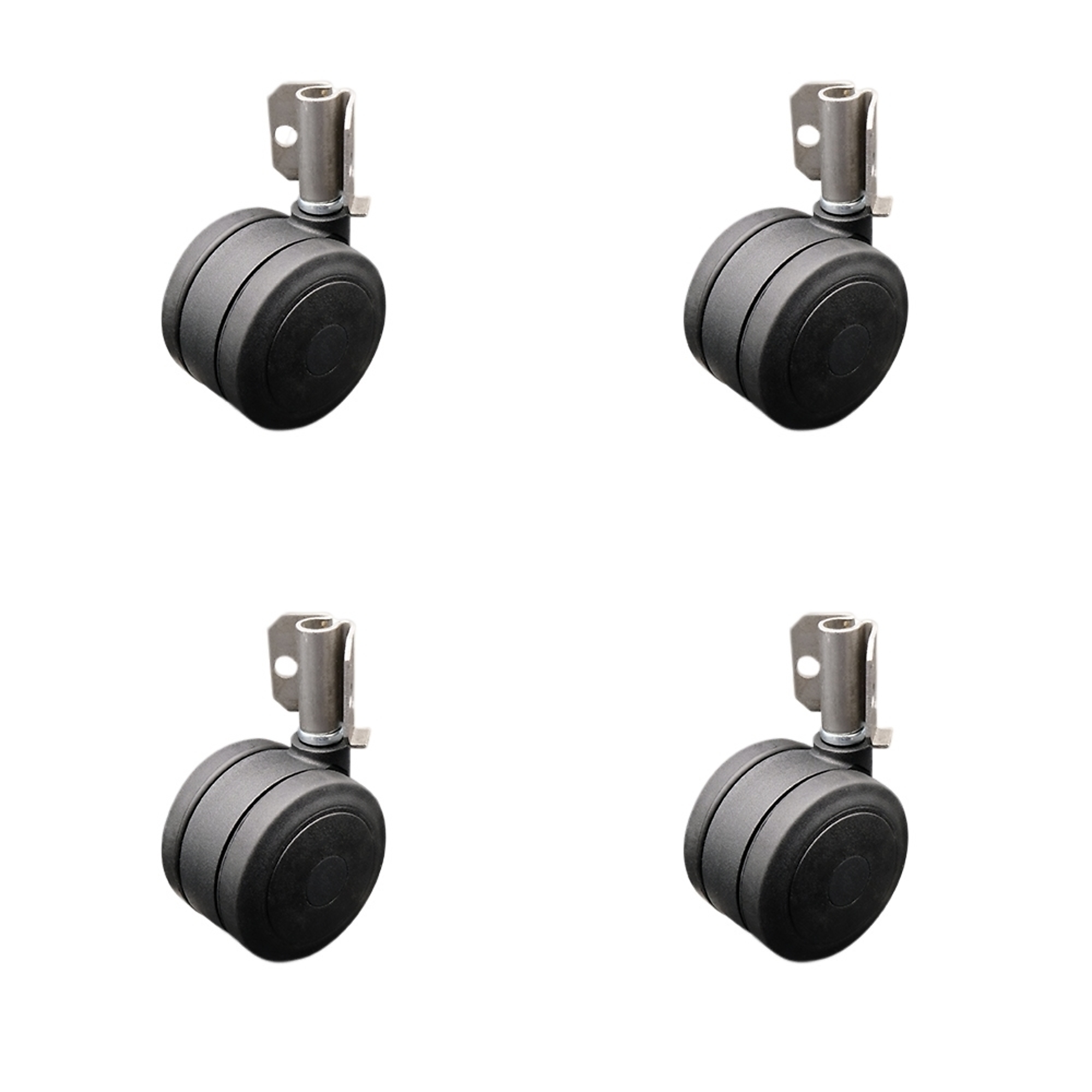 Service Caster, 3in. Stem Casters, Wheel Diameter 3 in, Caster Type Swivel, Package (qty.) 4, Model# SCC-GR02S75-TPR-BLK-716-4-CB90-4